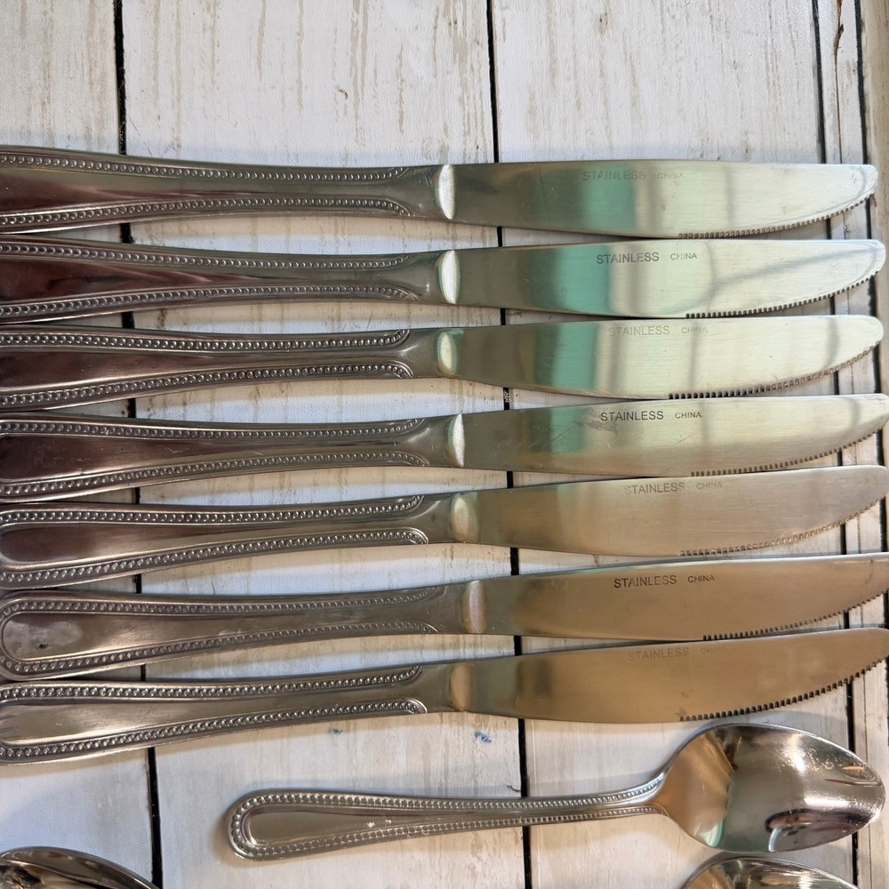 Gibson Bead 18/0 Stainless Flatware Replacement Pcs Set Of 28 - Picture 2 of 13